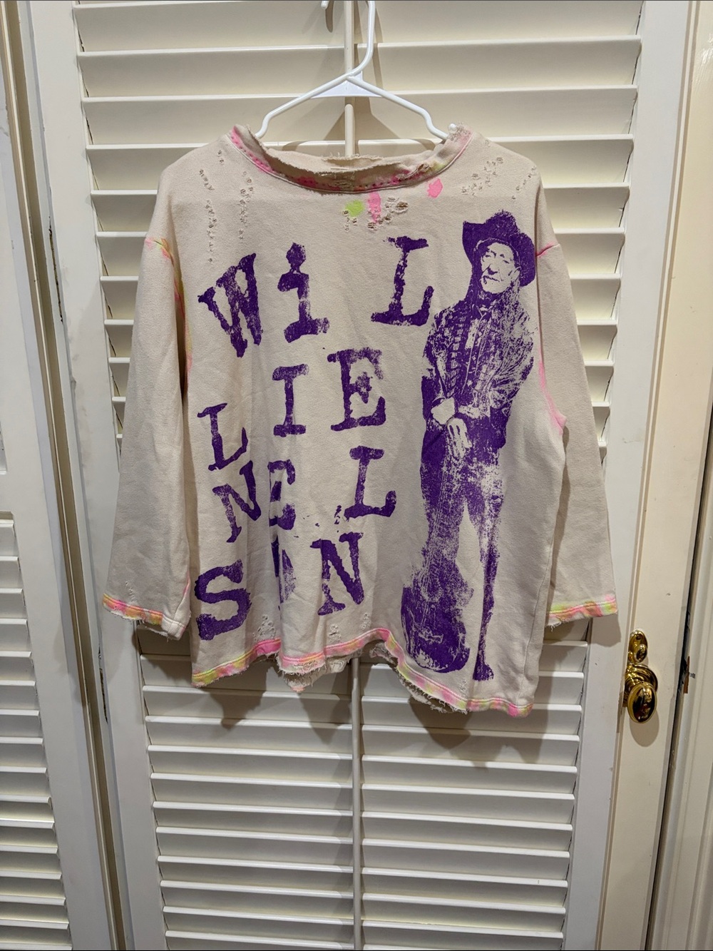 Magnolia Pearl Beige Tee with Purple Willie Nalsen Graphic.